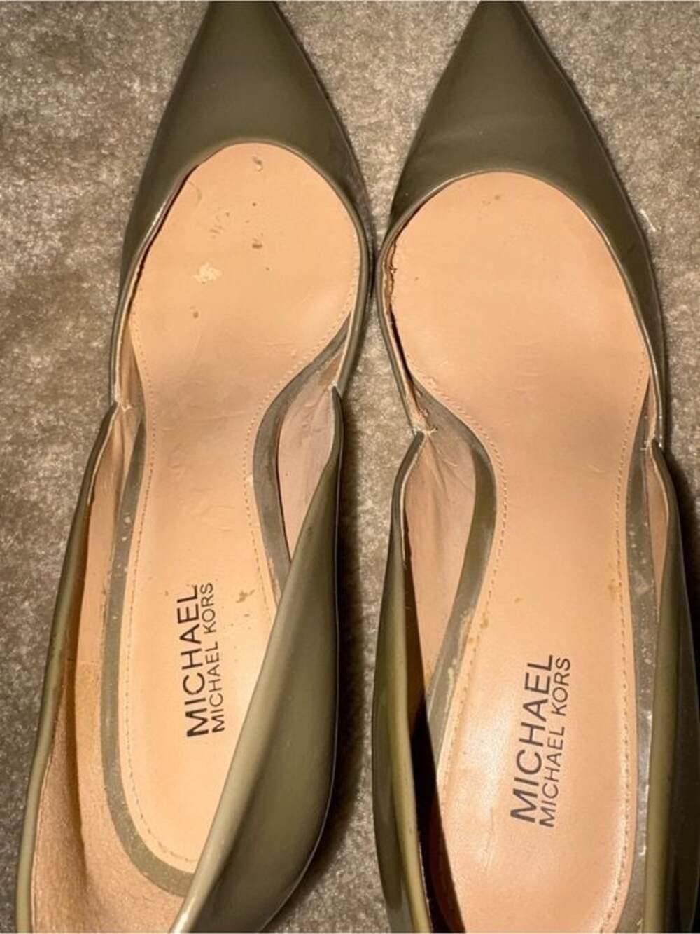 Michael Kors Olive Patent Pointed Toe Stiletto Pumps - Picture 6 of 10